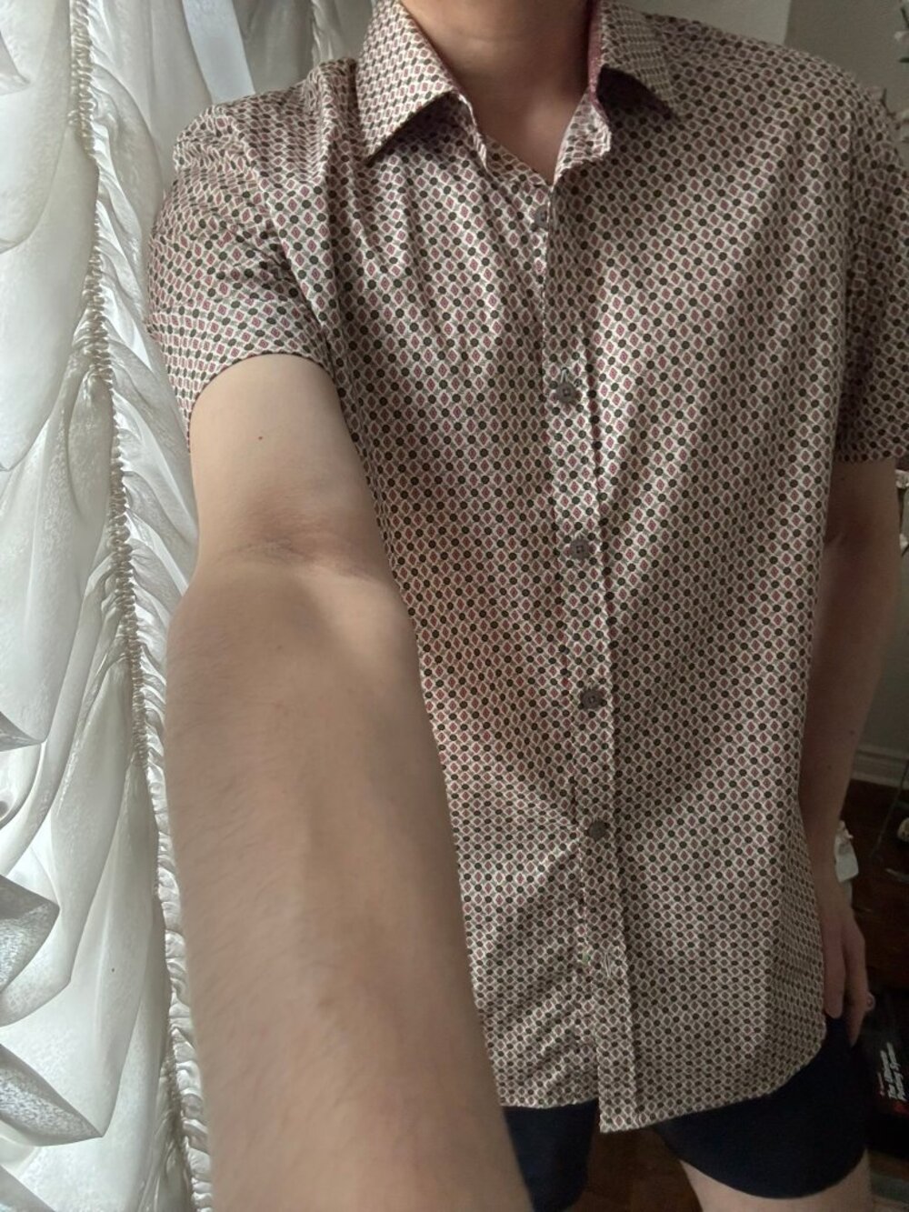 John Lennon by English Laundry Geometric Mosaic Stretch Shirt S Rare
